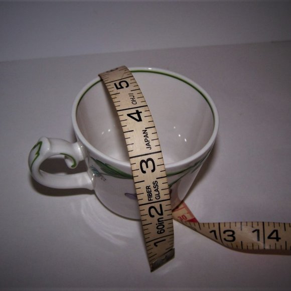 4 Villeroy & Boch Amapola Flat Cups & Saucers Discontinued 2001 Raised Relief - Picture 9 of 12